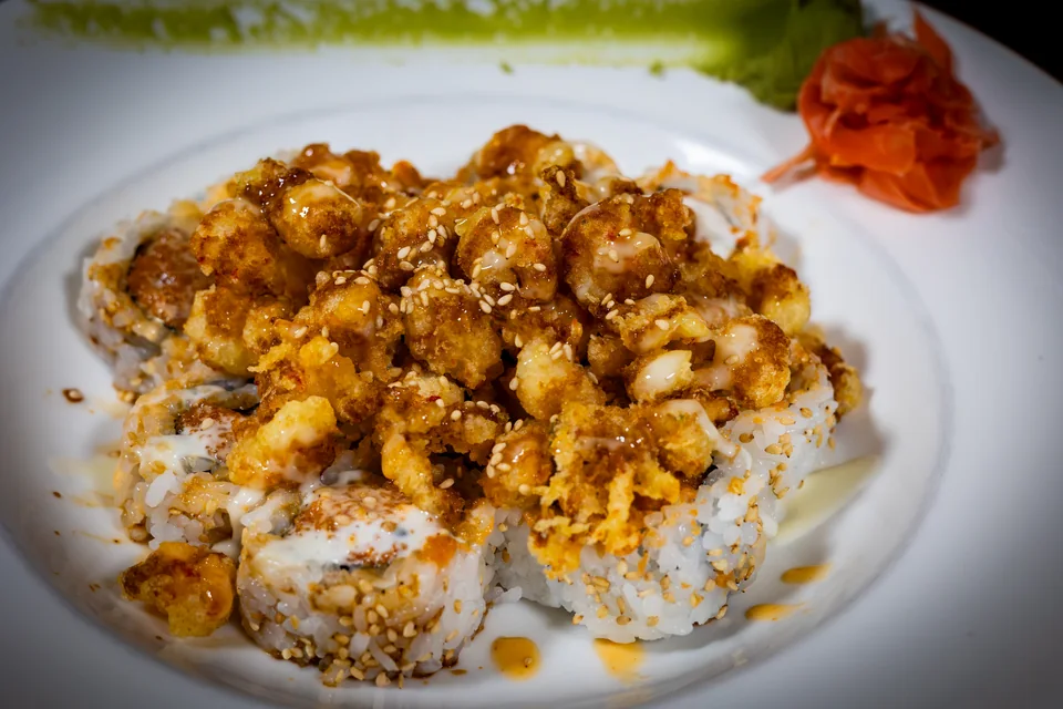 Popcorn Crawfish Roll at Midori Sushi